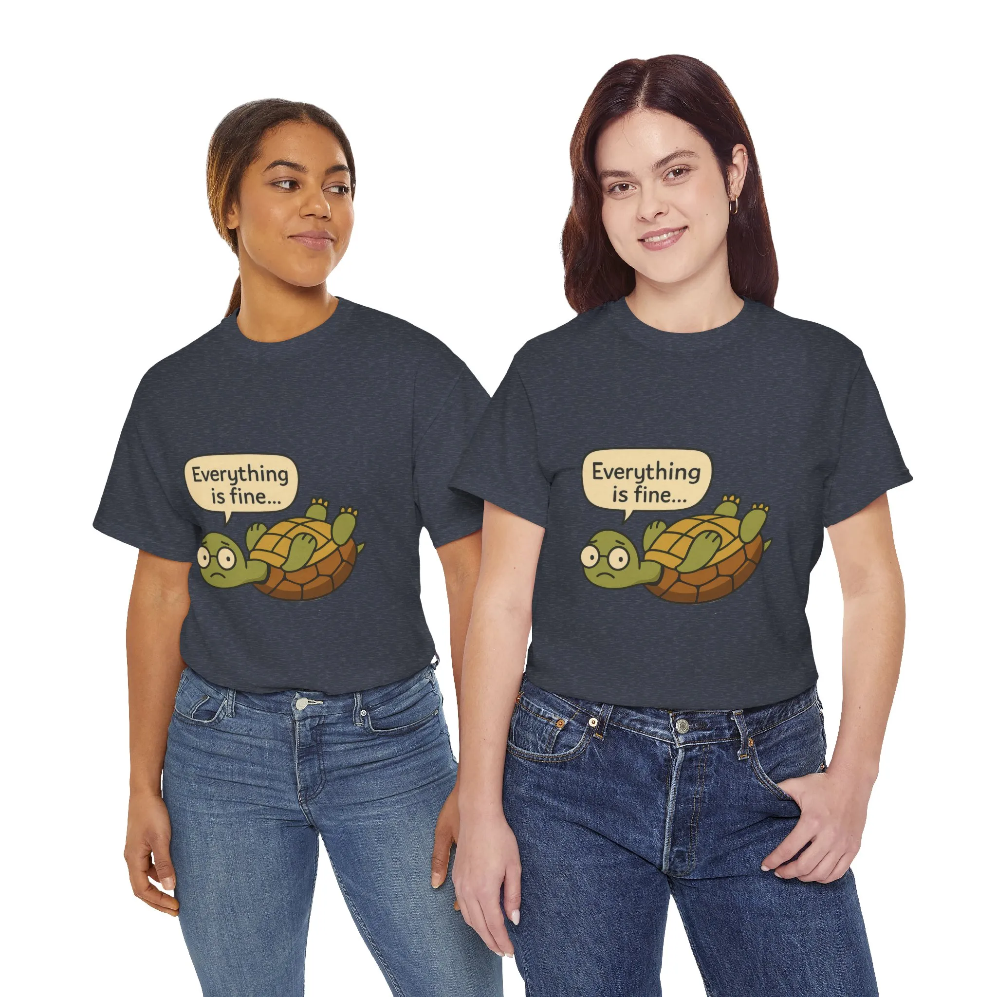 Everything is Fine Turtle Tee, Funny Unisex Cotton Tee, Cute Animal Shirt, Gift for Nature Lovers, Great for Humor, Positive message t-shirt - Image 28
