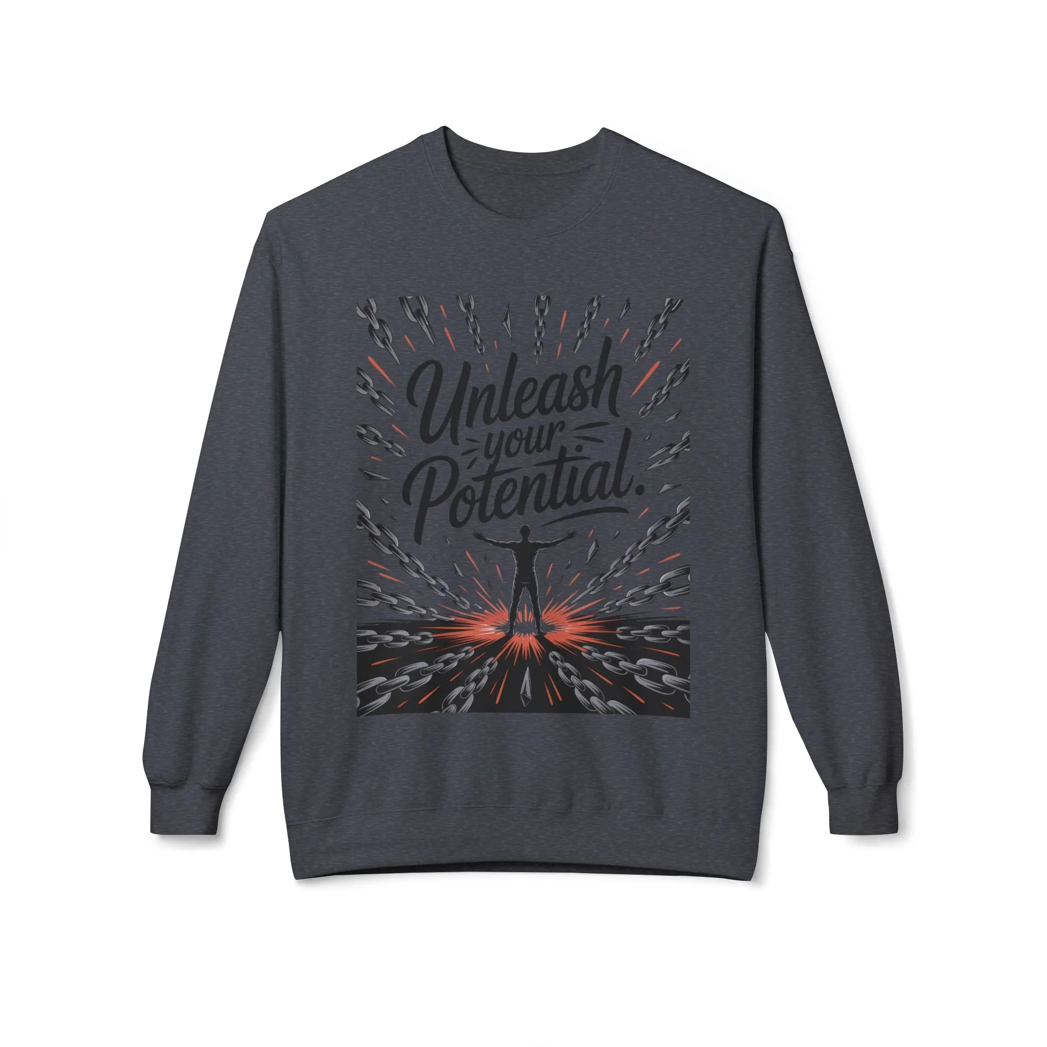 Unleash Your Potential Men s Sweatshirt, Motivational Crewneck, Inspirational Gift For Men, Gift for Graduates, Personal Growth Apparel - Image 10