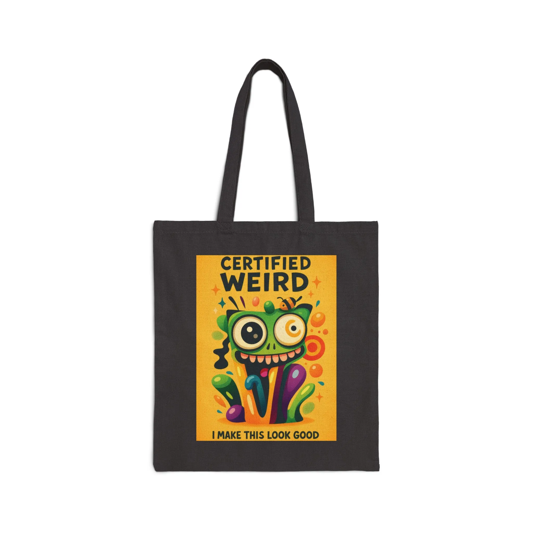 Certified Weird Cotton Canvas Tote Bag, Funny Tote for Shopping, Eco-Friendly Gift, Quirky Bag for Art Lovers, Unique Tote for Everyday Use - Image 7