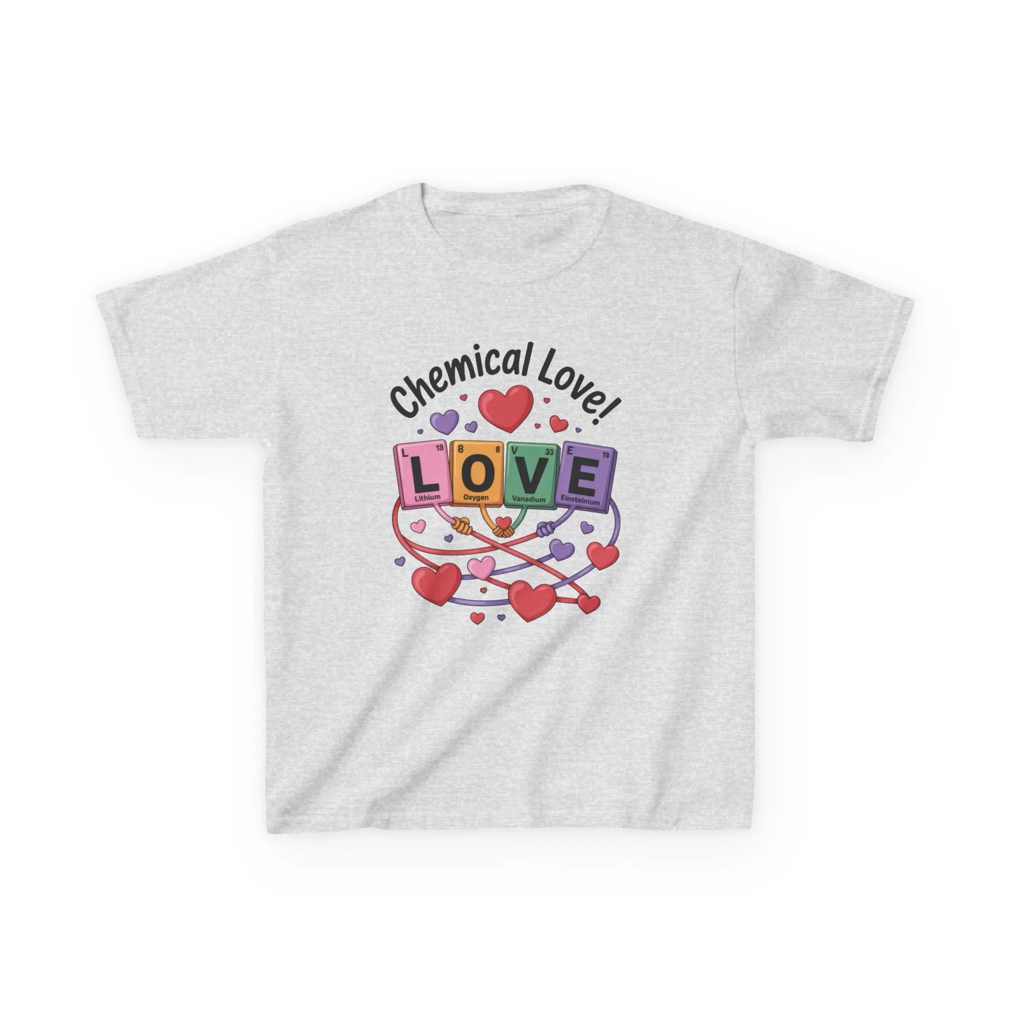 Kids Love Chemistry Girl Tee, Cute Gift for Science Lovers, Valentines Day, Fun Classroom Wear, Adorable Kids Shirt, Colorful Kids Apparel - Image 4