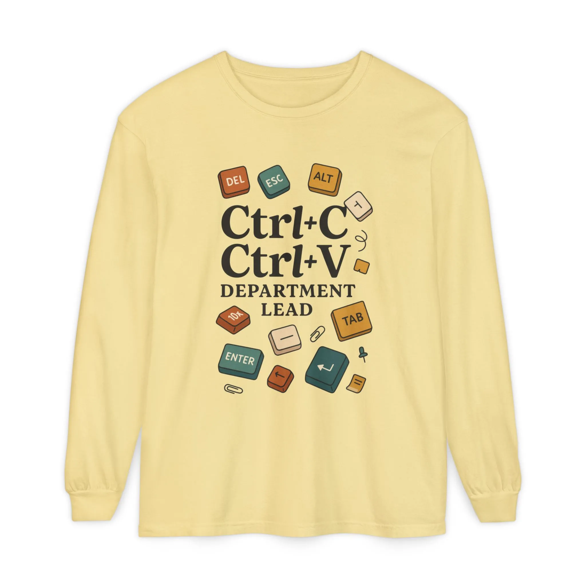 Graphic Long Sleeve Tee, Ctrl+C Ctrl+V Department Lead, Funny Office Humor Shirt, Programmer Gift, Tech Nerd Tee, IT Department Apparel - Image 7