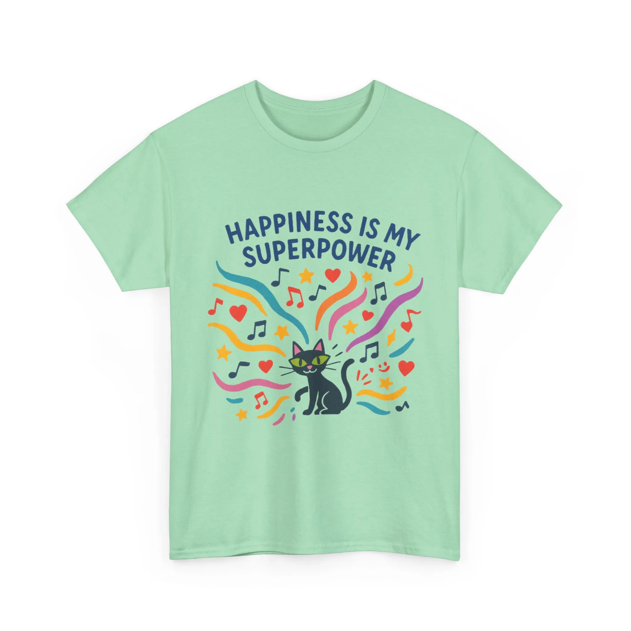 Happiness is My Superpower Tee - Fun Unisex Cotton T-Shirt, Gift for Cat Lovers, Cute Pet Apparel, Everyday Wear, Positive Vibes - Image 33