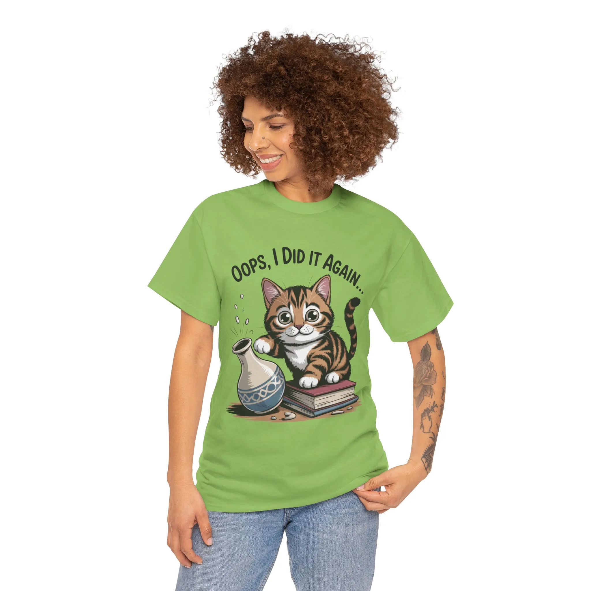 Playful Cat Women's Tee, Funny Oops I Did It Again Design, Cat Lover Gift, Casual Wear, Birthday Gift, Pet Lover Tee, Women's Gift - Image 7