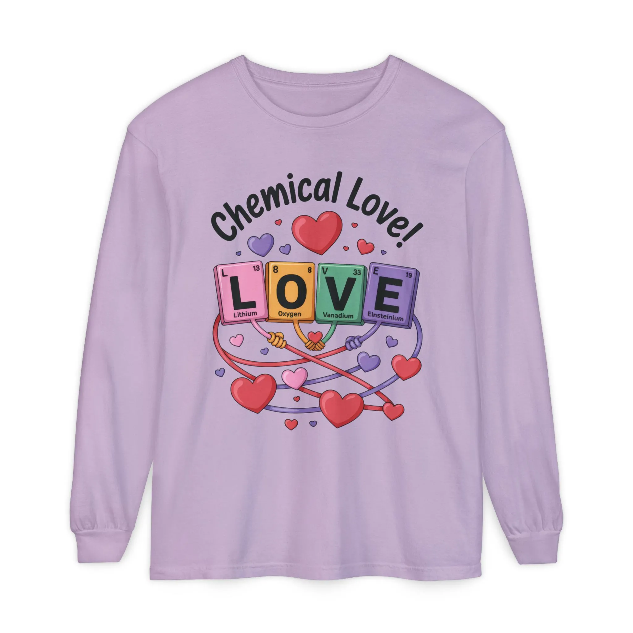 Chemical Love Long Sleeve T-Shirt Women's, Perfect Gift for Science Lovers, Valentine's Day, Chemistry Enthusiasts, Casual Wear, Cute - Image 13