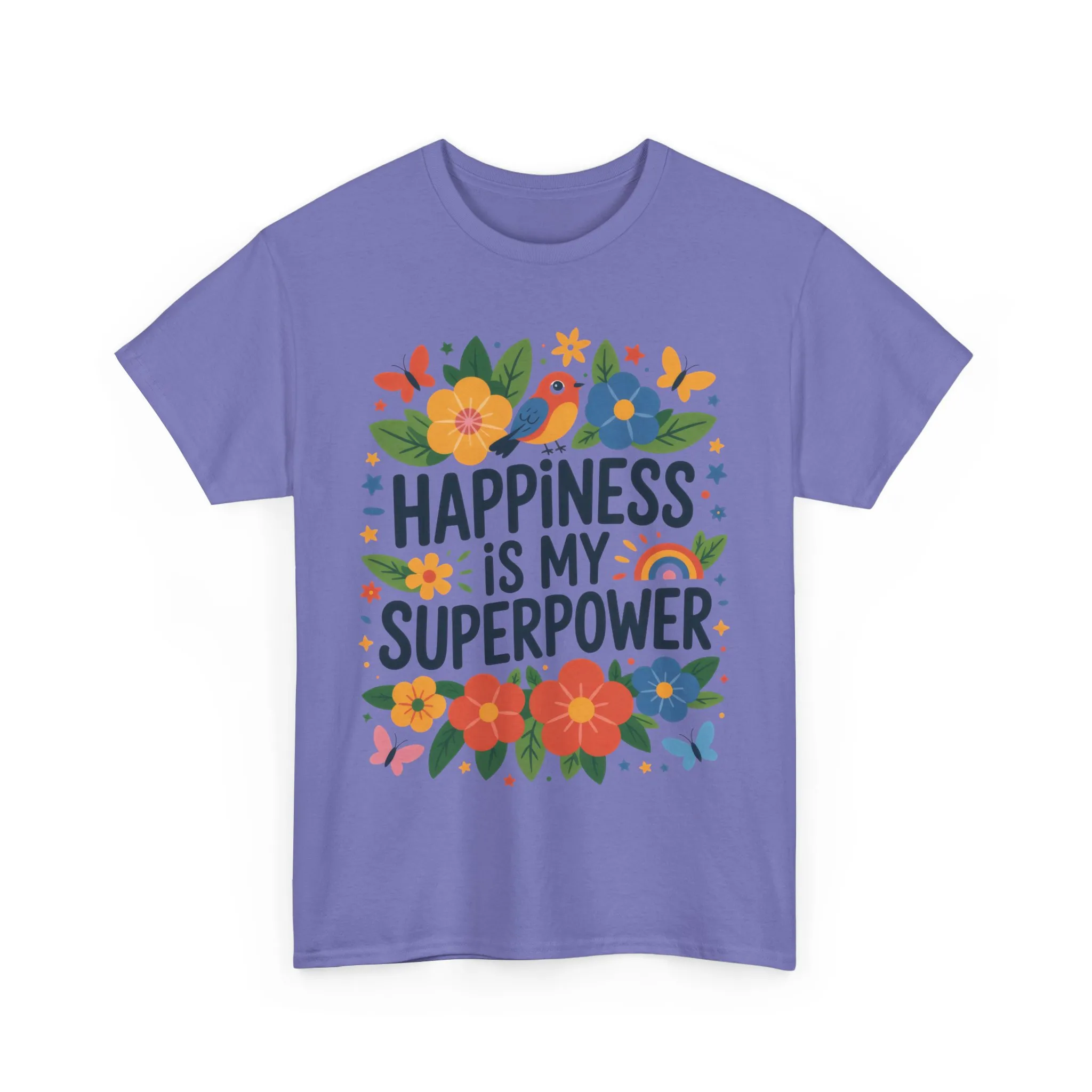 Happiness is My Superpower Tee - Colorful Floral Design, Mother's Day, Self-Expression, Positive Vibes Shirt, Joyful Statement Tee - Image 27
