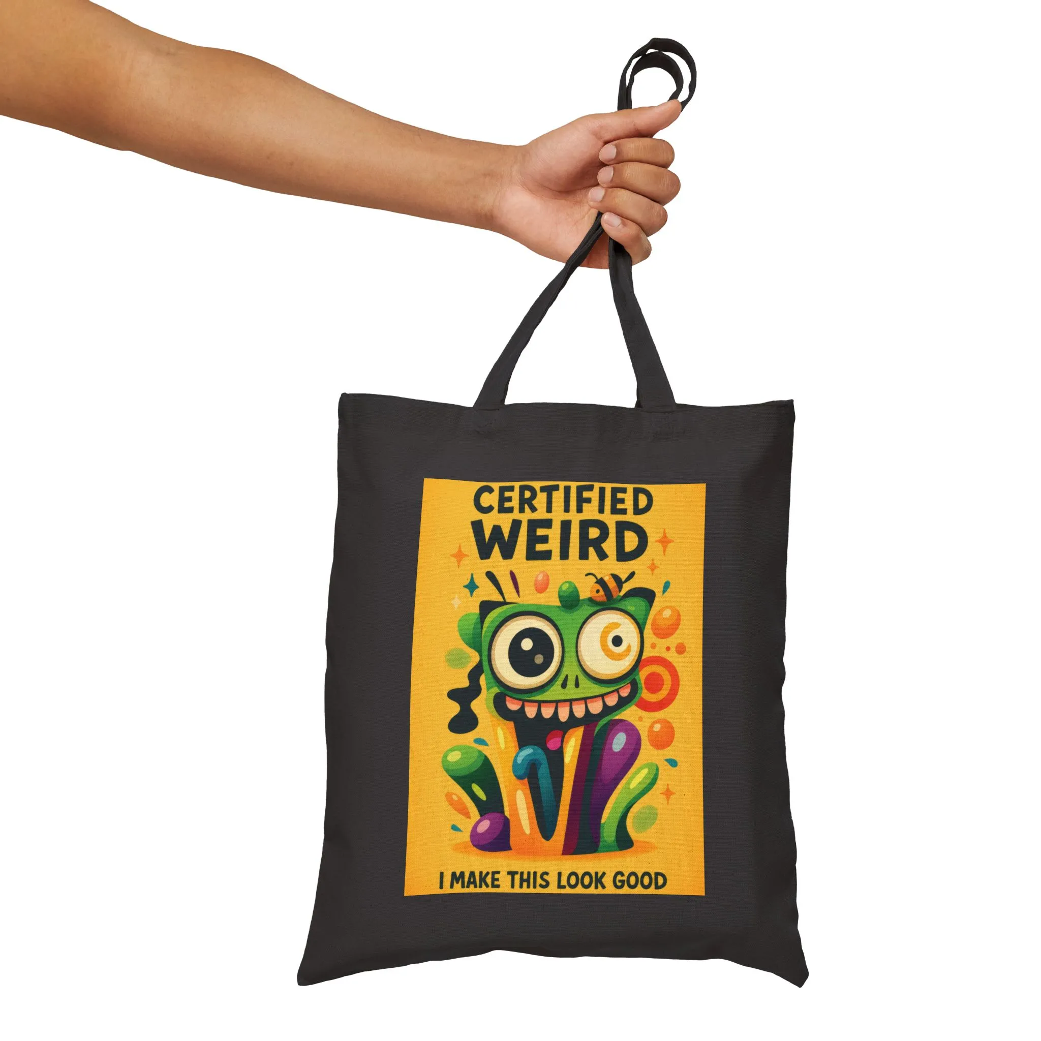 Certified Weird Cotton Canvas Tote Bag, Funny Tote for Shopping, Eco-Friendly Gift, Quirky Bag for Art Lovers, Unique Tote for Everyday Use - Image 11