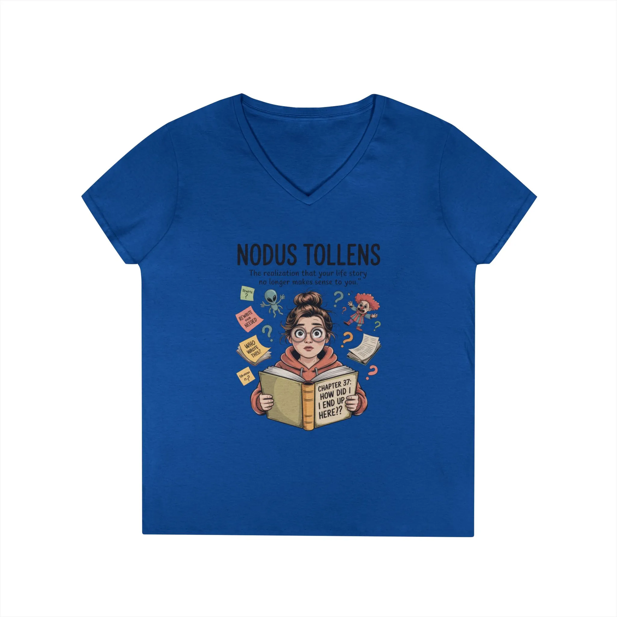 Nodus Tollens V-Neck T-Shirt, Women's Heavy Cotton Shirt, Latin Words, Moods & Modes, Self-Awareness, Quirky Humor Shirt - Image 12