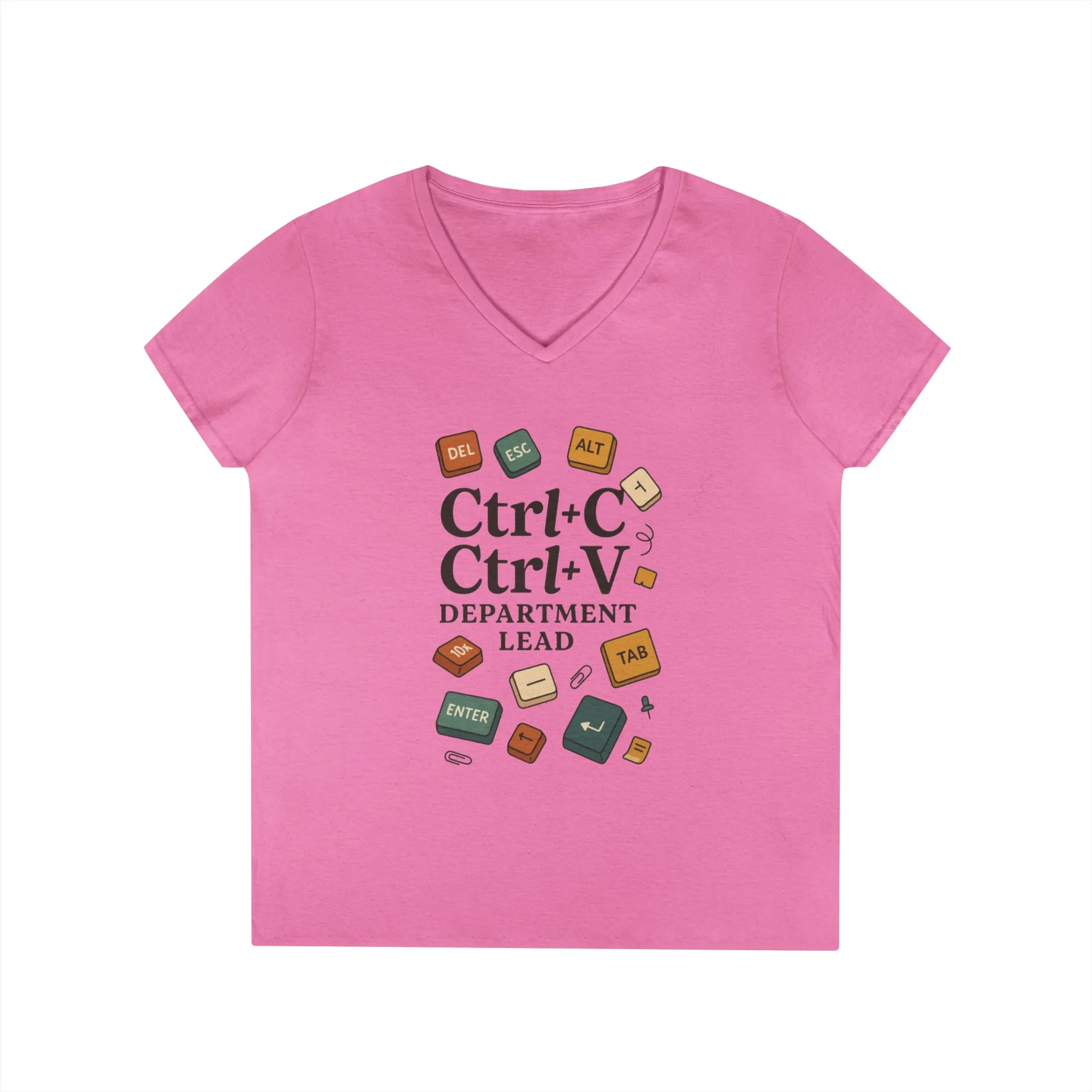 Tech Savvy Ladies V-Neck T-Shirt, Funny Coding Tee, Programmer Gift, Office Humor Top, CTRL C V Shirt, Work From Home Clothes - Image 19