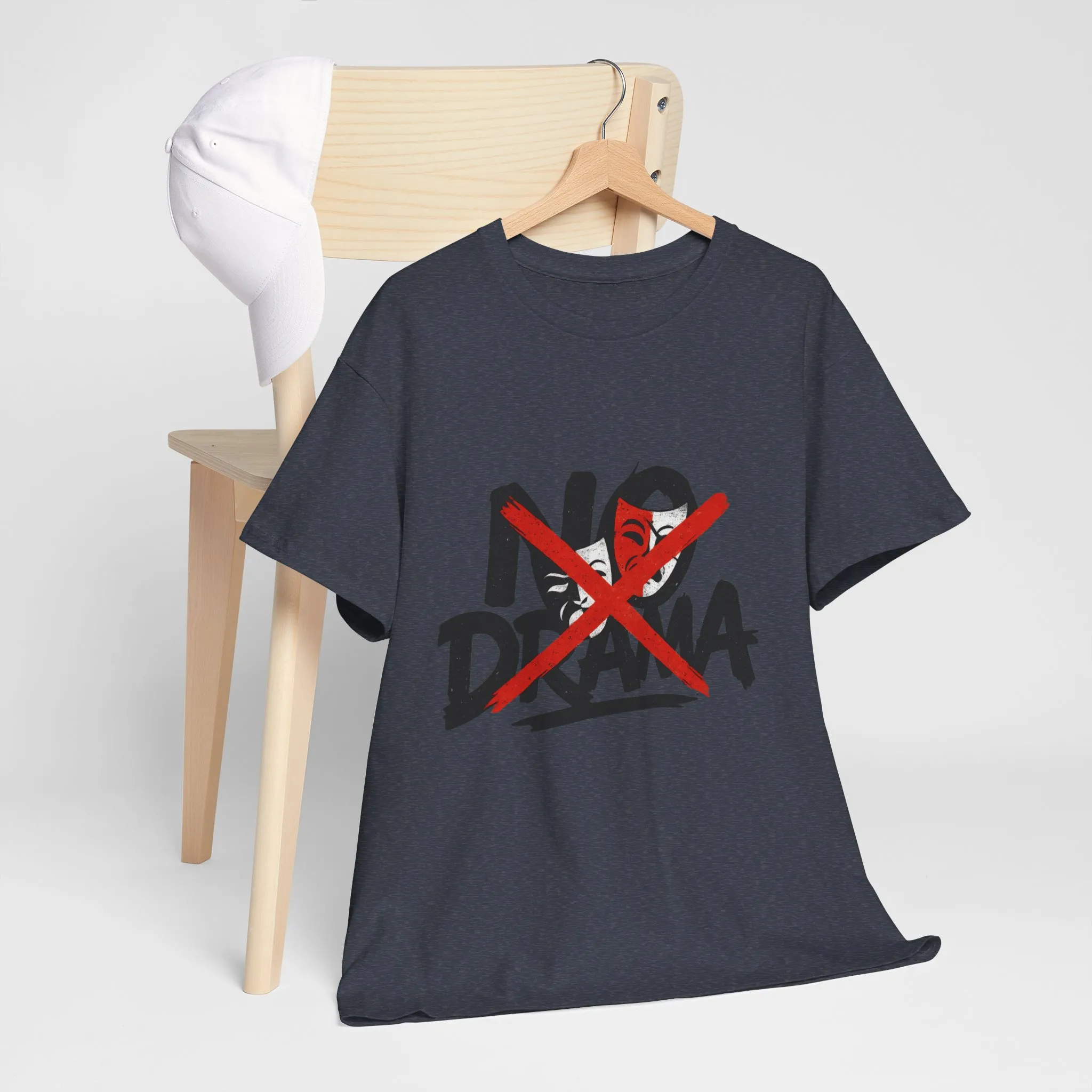 No Drama Unisex Heavy Cotton Tee, Casual Shirt, Gift for Friends, Relaxed Fit, Comfort Wear, Everyday Style - Image 13