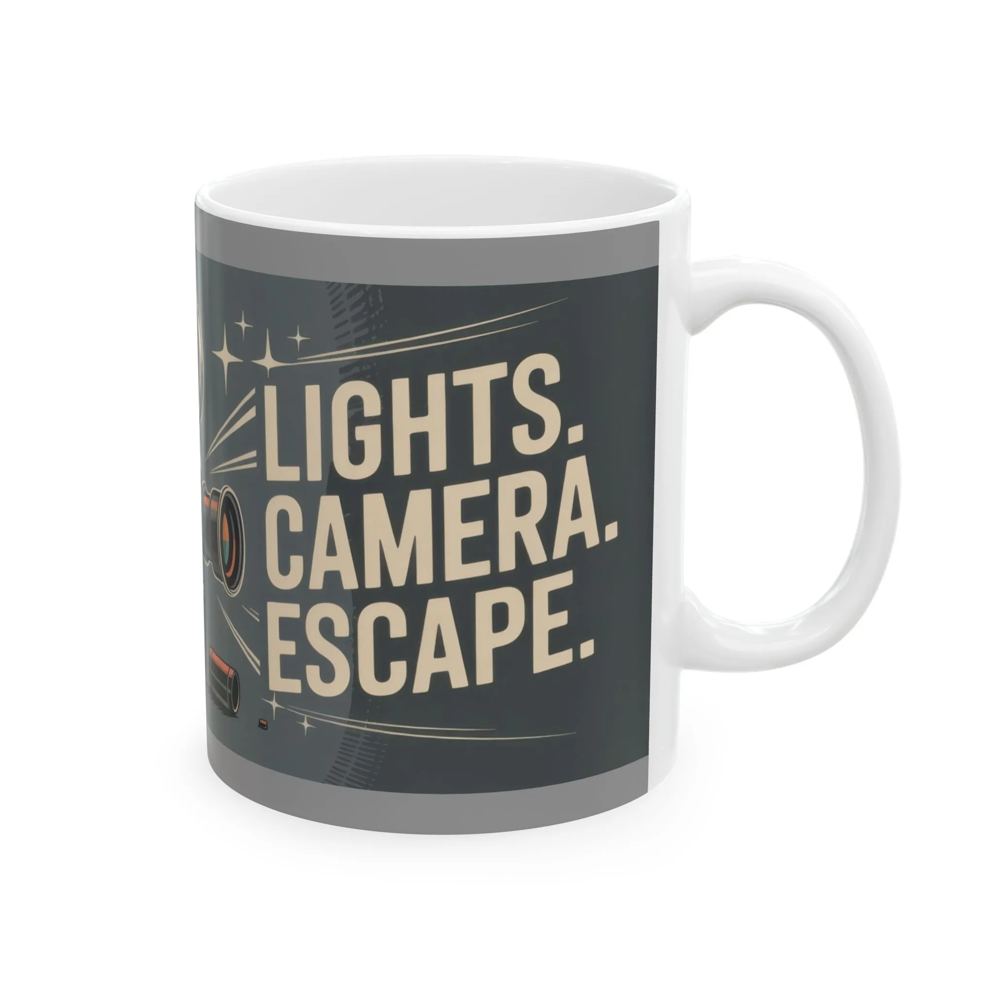 Vintage Movie Camera Ceramic Mug - Perfect Gift for Filmmakers, Photographers, Movie Lovers, Cinematic Coffee Cup, Retro Movie Lover Mug - Image 4
