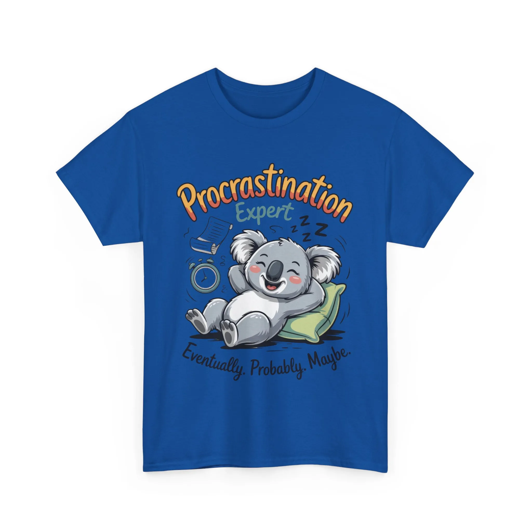 Procrastination Expert Cotton Tee, Funny T-Shirt, Cute Koala Design, Gift for Students, Relaxed Fit Shirt, Gift for Animal Lovers - Image 24