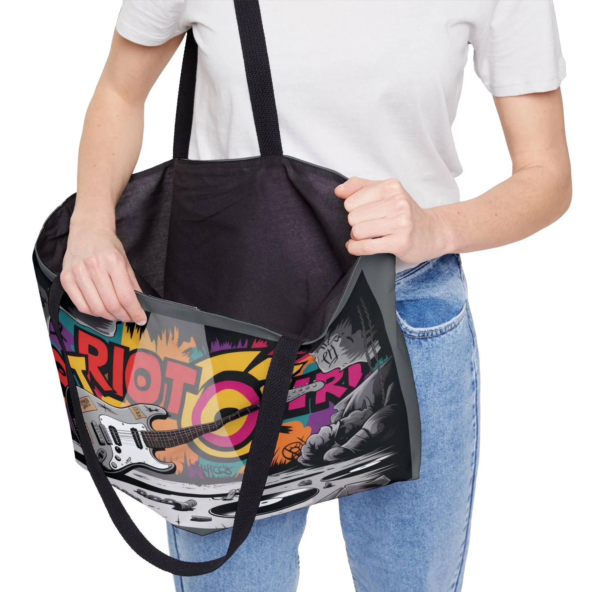 Rockin' Weekender Tote Bag with Electric Guitar Design, Music Festival, Beach, Travel, Gym, Gift for Musicians, Beach Bag - Image 2