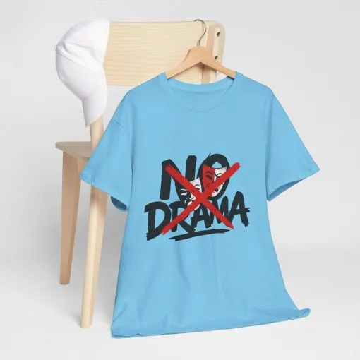 No Drama Unisex Heavy Cotton Tee, Casual Shirt, Gift for Friends, Relaxed Fit, Comfort Wear, Everyday Style - Image 33