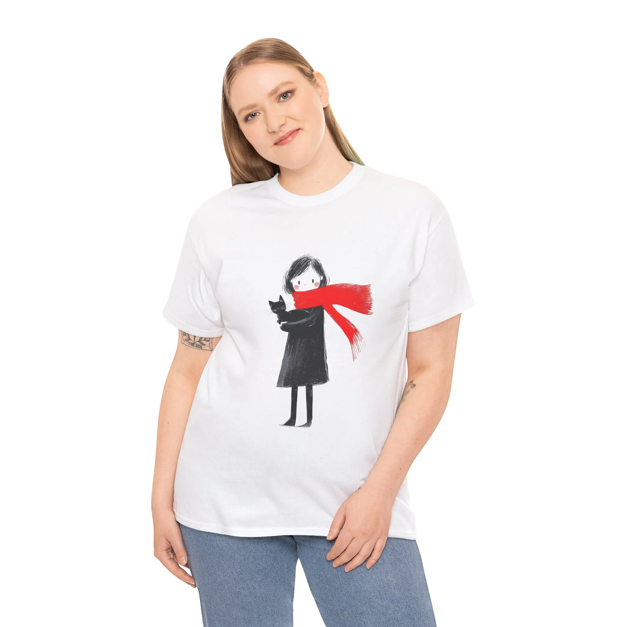 Cozy Cat Lover Tee, Unisex Cotton T-Shirt for Cat Owners, Gift for Pet Lovers, Cute Animal Apparel, Perfect for All Occasions - Image 2