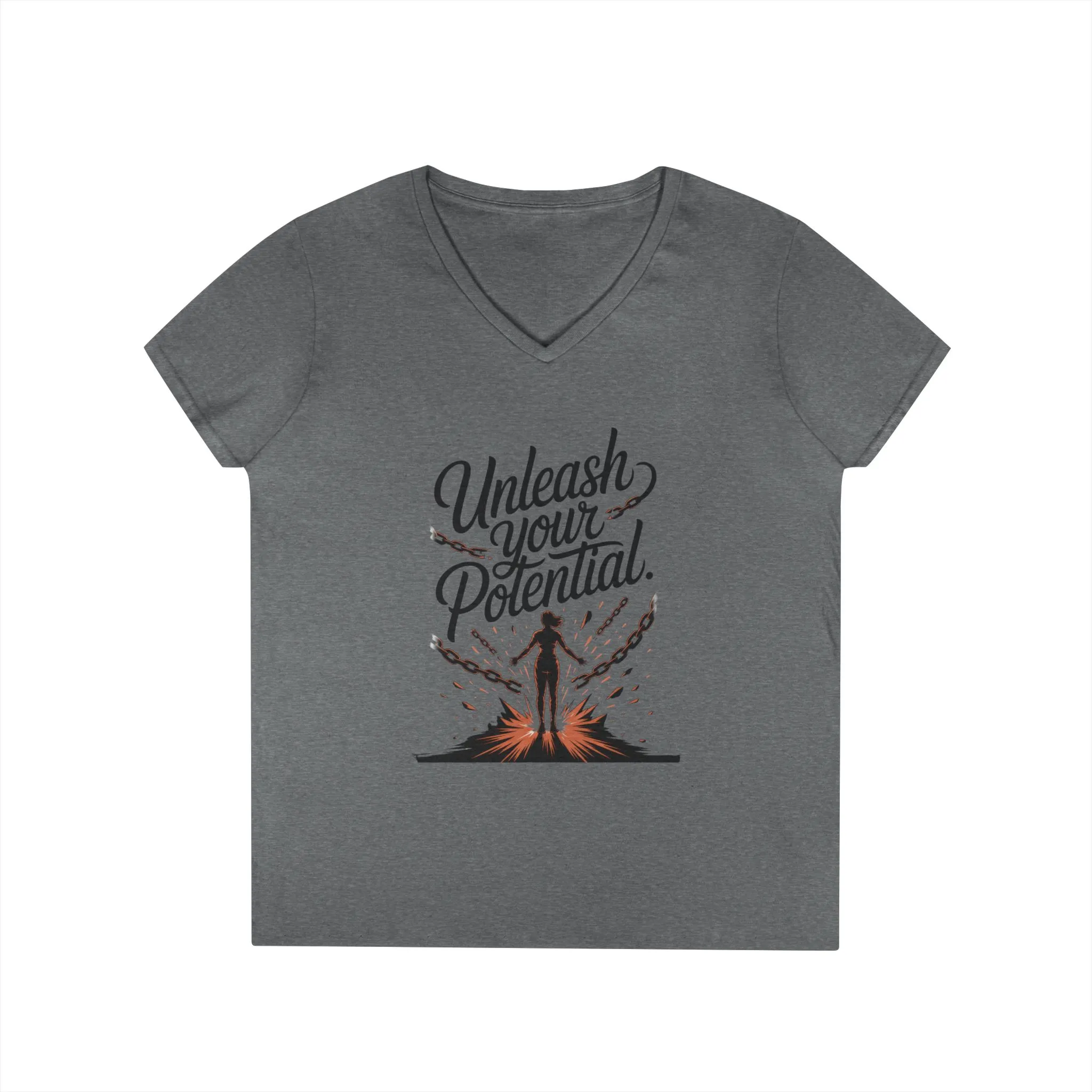 Empowering Ladies V-Neck T-Shirt | Unleash Your Potential | Gift for Motivation, Birthday, Inspirational Wear, Positive Energy Top - Image 8