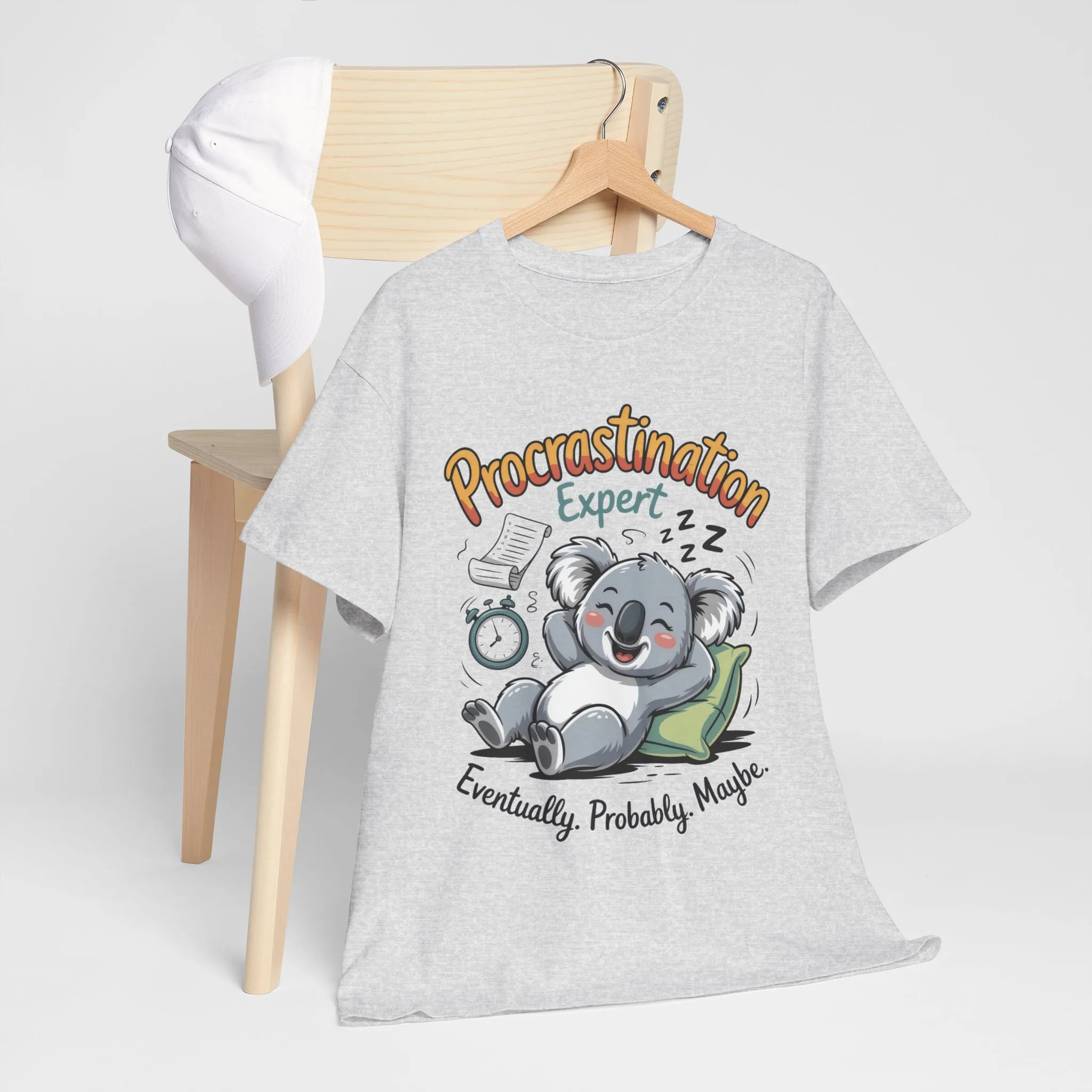 Procrastination Expert Cotton Tee, Funny T-Shirt, Cute Koala Design, Gift for Students, Relaxed Fit Shirt, Gift for Animal Lovers - Image 36