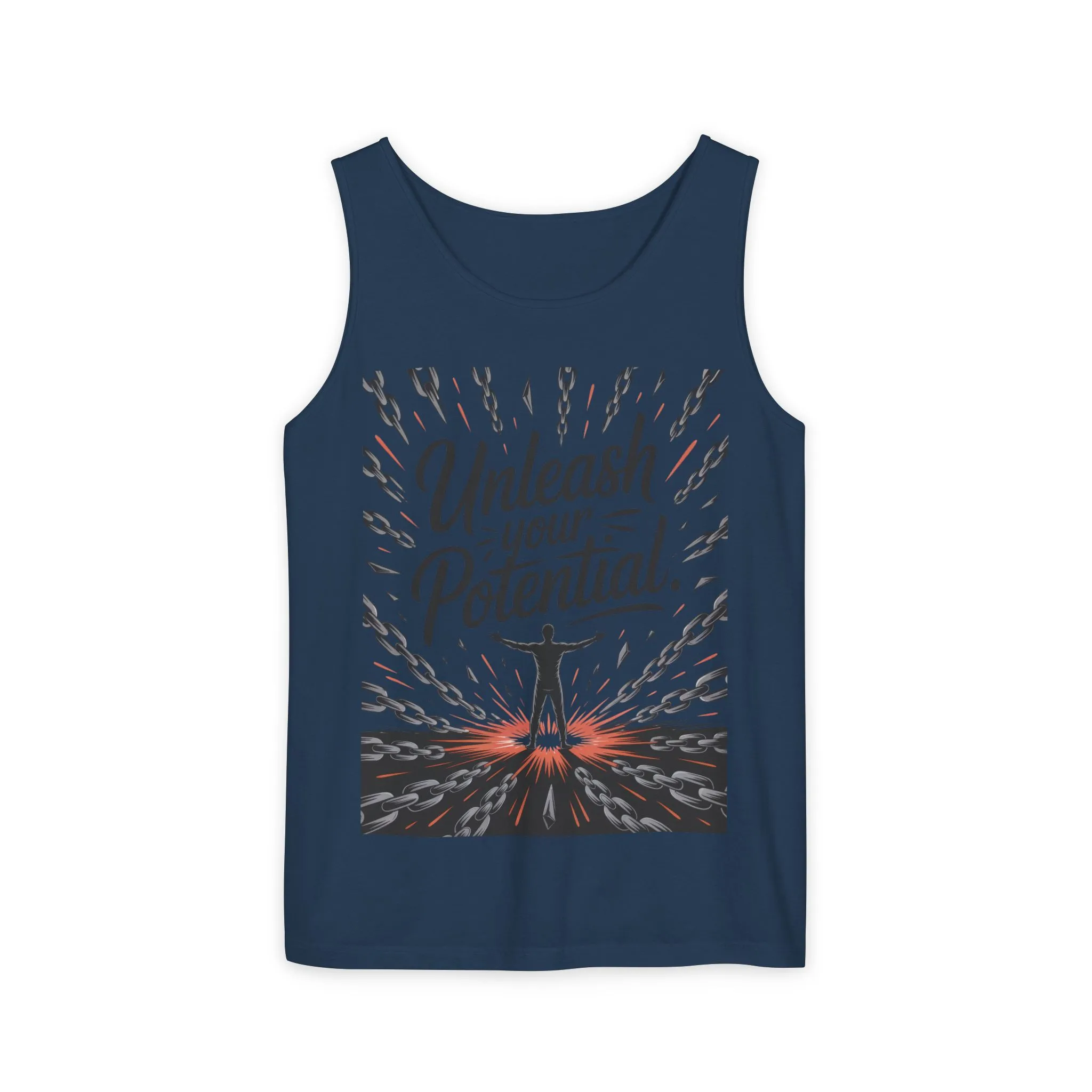 Men s Motivational Tank Top, Unleash Your Potential Graphic, Inspirational Gym Wear, Fitness Apparel, Summer Top, Gift for Him - Image 18