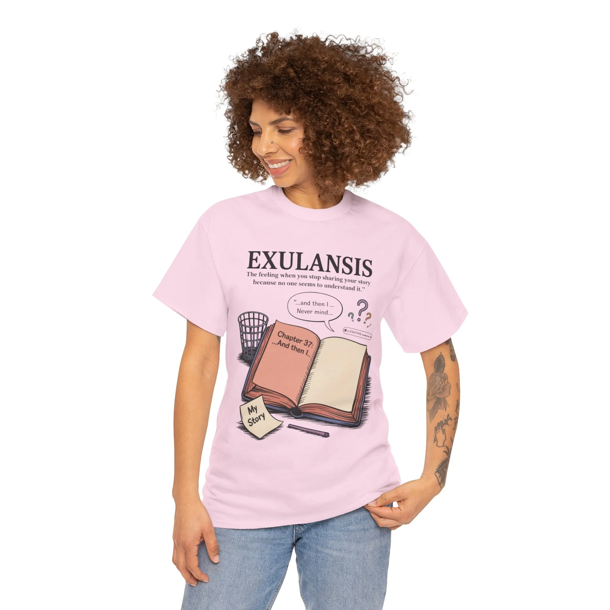 Exulansis Shirt, Emotional Aesthetic Word Tee, Deep Meaning Typography Graphic Tee, Women's Heavy Cotton Tee, deep meaning t shirt - Image 28