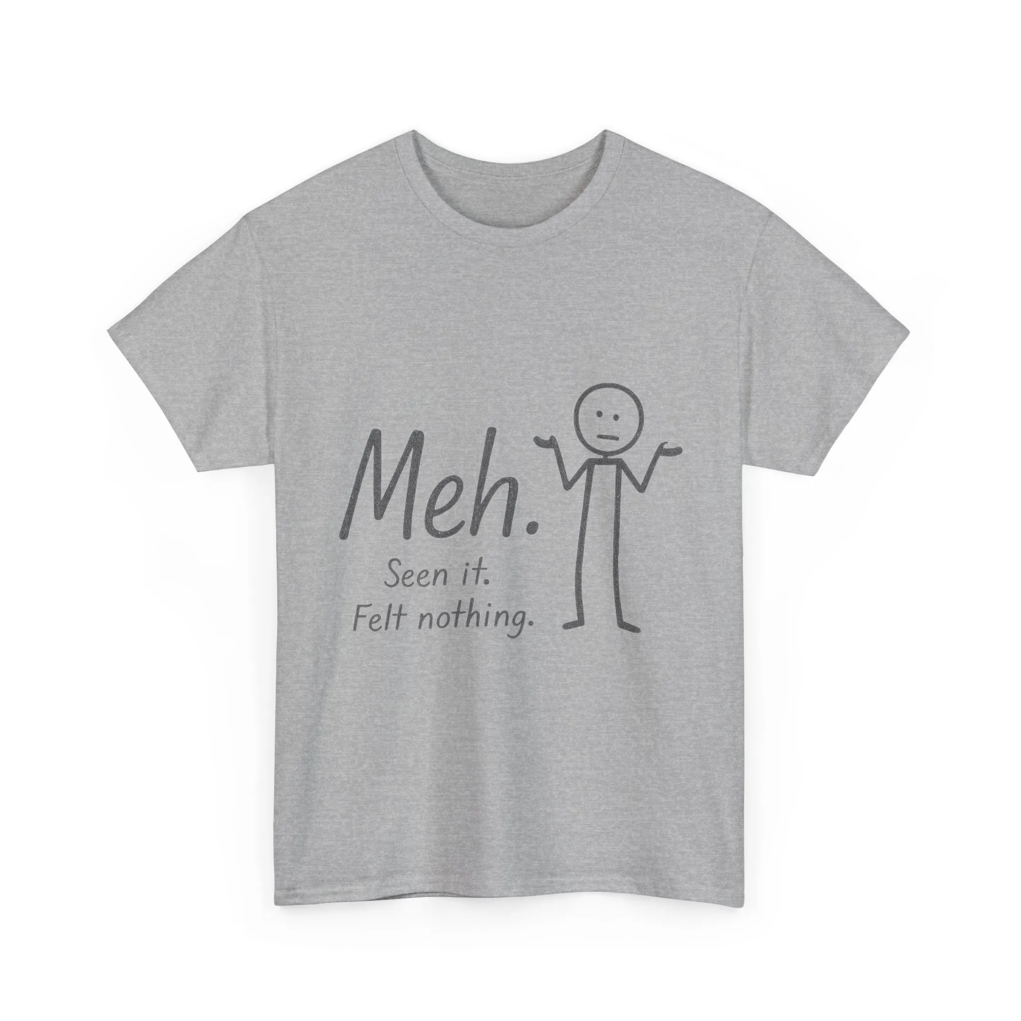 Meh. Heavy Cotton Men's Tee, Comfortable & Casual Humor Shirt, Gift for Friends, Relaxed Fit for Everyday Wear, Ideal for Birthdays, Moods - Image 14