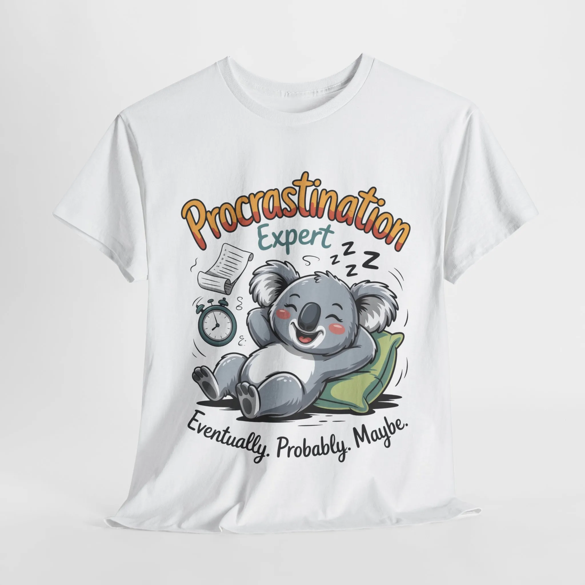 Procrastination Expert Cotton Tee, Funny T-Shirt, Cute Koala Design, Gift for Students, Relaxed Fit Shirt, Gift for Animal Lovers - Image 6