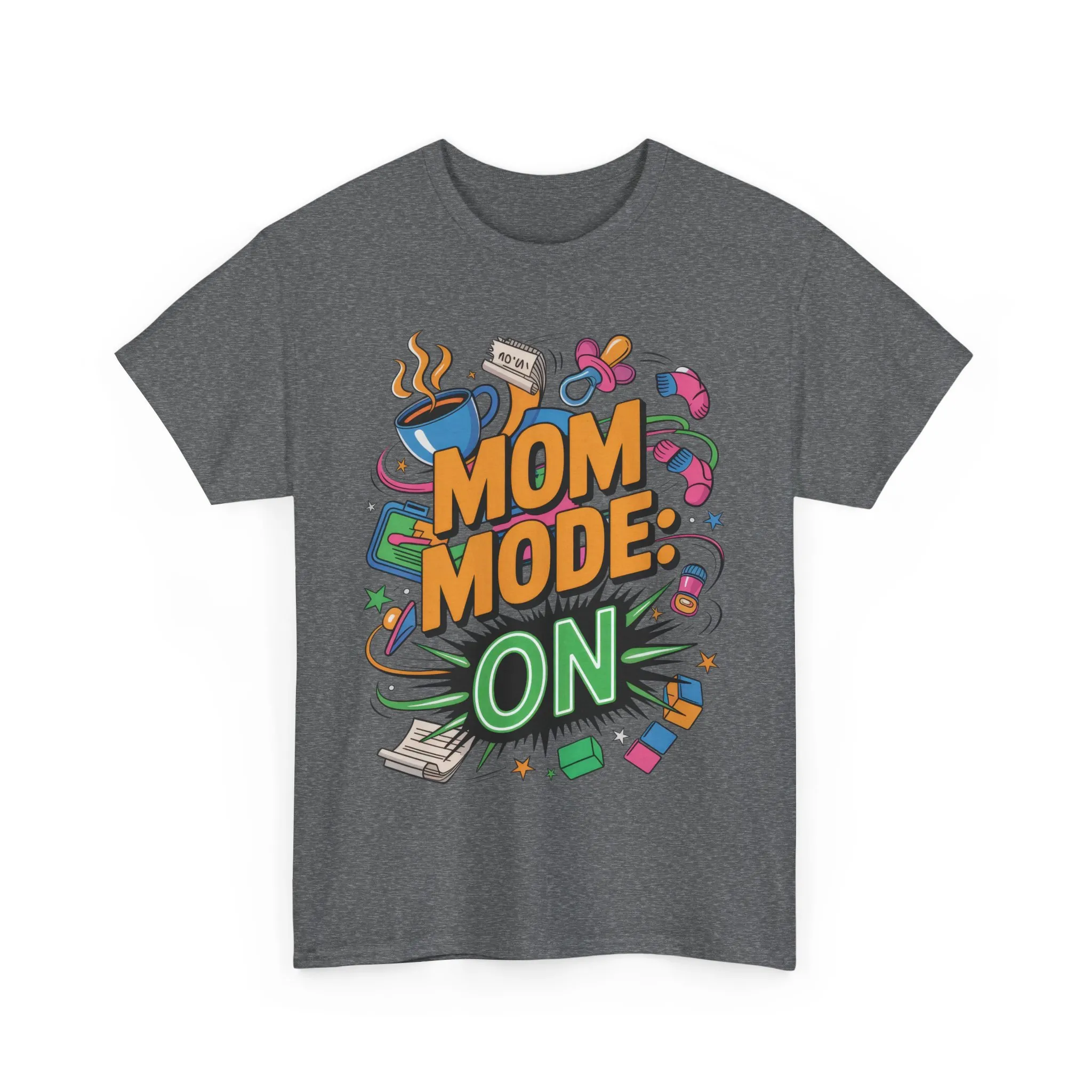 Mom Mode ON Cotton Tee, Funny Mom T-Shirt, Gift for Mothers, Parent Life Apparel, Mother's Day Humor T-Shirt, Cute Mama Life Graphic Tee - Image 9