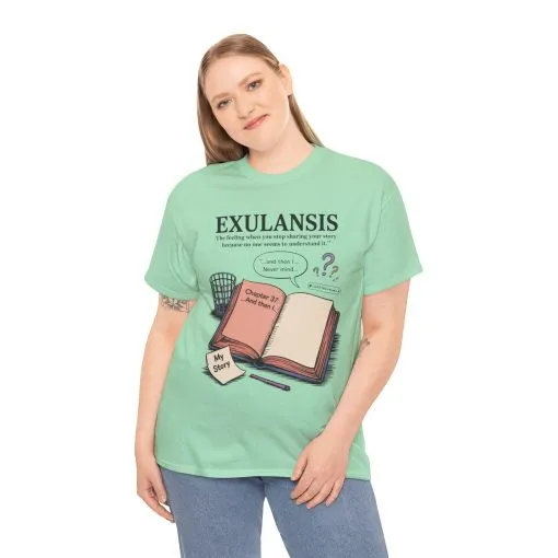 Exulansis Shirt, Emotional Aesthetic Word Tee, Deep Meaning Typography Graphic Tee, Women's Heavy Cotton Tee, deep meaning t shirt - Image 17