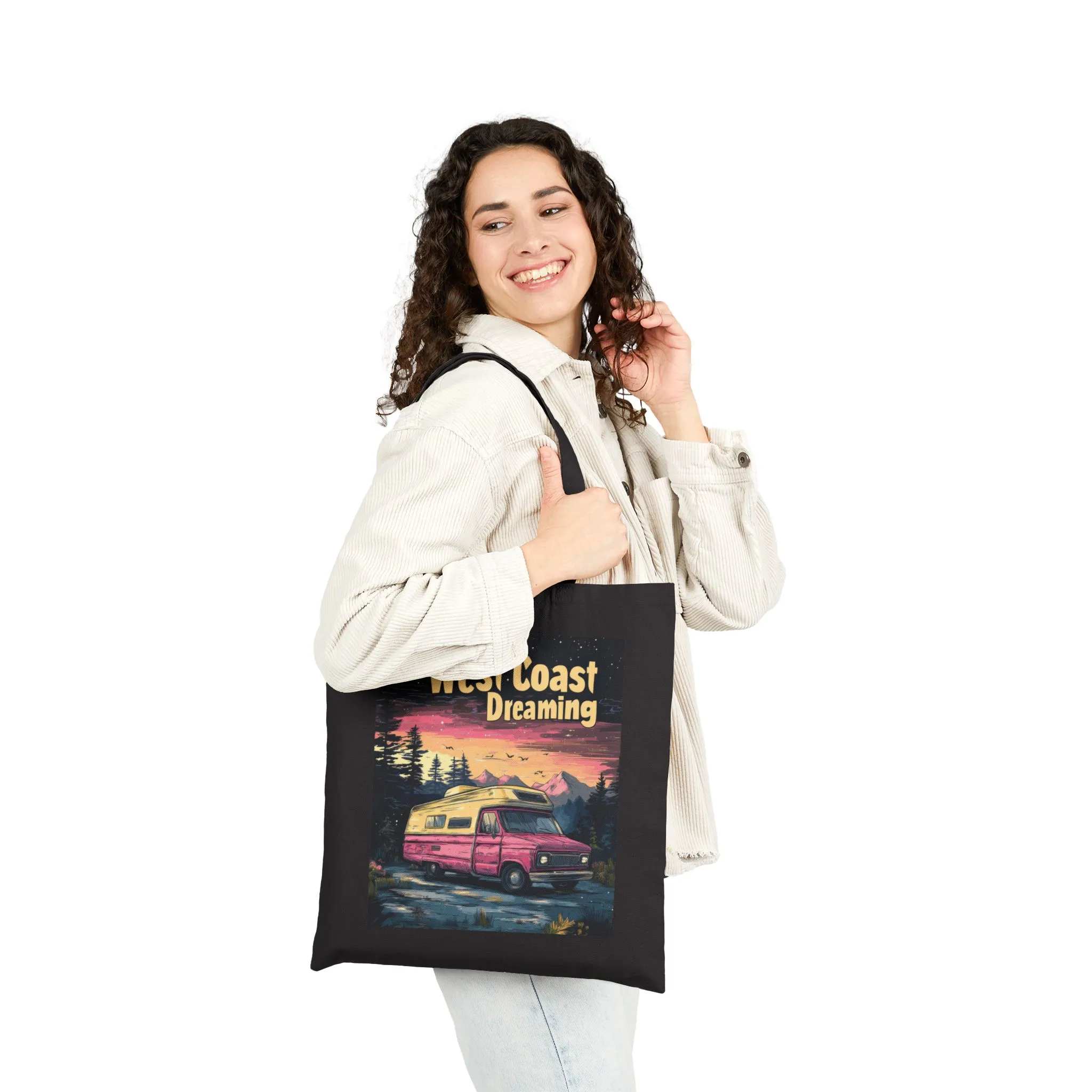 West Coast Dreaming Tote Bag, Eco-Friendly Cotton Bag, Beach Bag, Travel Tote, Gift for Adventure Lovers - Image 2