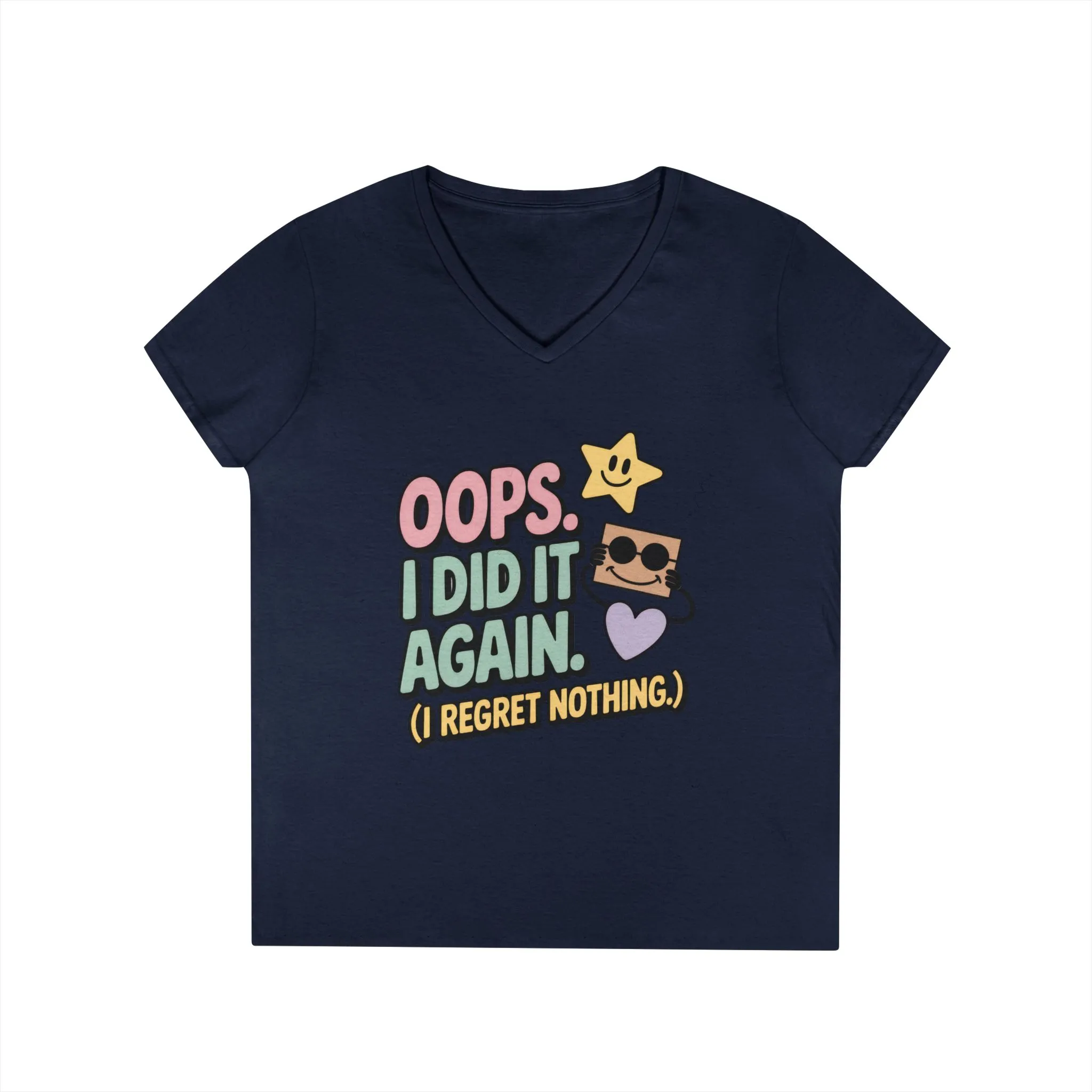 Oops! I Did It Again Ladies' V-Neck T-Shirt, Fun Casual Tee, Perfect Gift, Casual Statement Wear, Positive Message Women's T-Shirt - Image 24