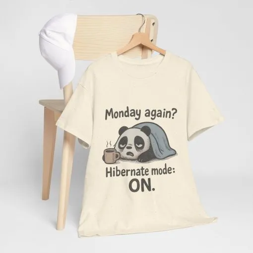Funny Panda Hibernate Tee, Cute Animal Shirt, Unisex Cotton Tee, Gift for Lazy Days, Monday Motivation T-shirt - Image 30