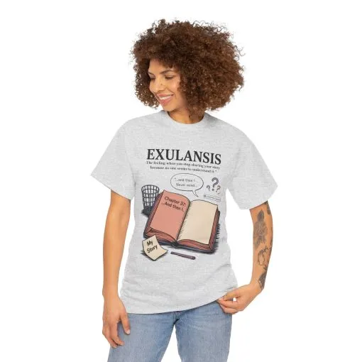 Exulansis Shirt, Emotional Aesthetic Word Tee, Deep Meaning Typography Graphic Tee, Women's Heavy Cotton Tee, deep meaning t shirt - Image 4