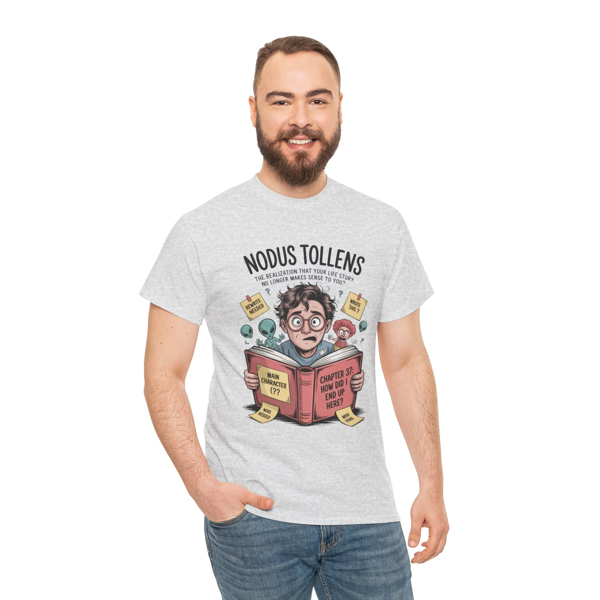 Nodus Tollens Men's T-Shirt, Men's Heavy Cotton Shirt, Latin Words, Moods & Modes, Self-Awareness, Quirky Humor Shirt - Image 25