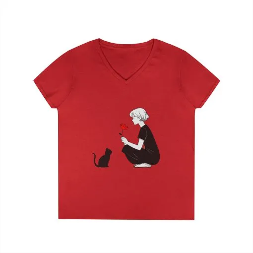 Cat Lover's V-Neck T-Shirt - Cute Graphic Tee for Pet Owners, Gifts for Cat Lovers, Animal Lover Apparel, Valentine's Day, Cat Love - Image 20