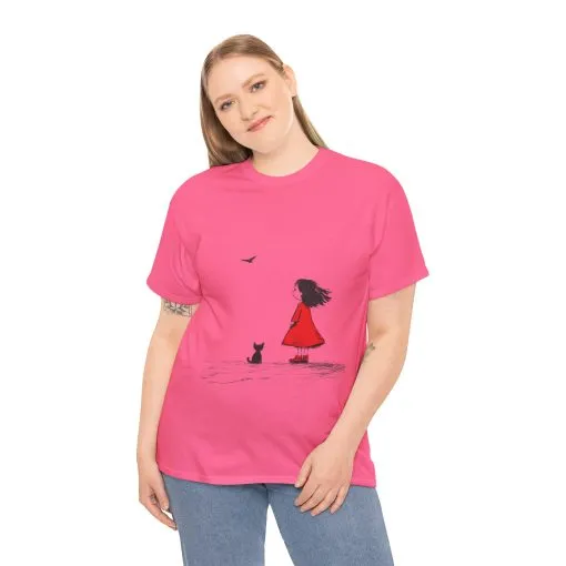 Cat Lover Tee, Cute Graphic T-Shirt, Cat & Girl Design, Gift for Cat Owners, Casual Stylish Unisex Cotton Shirt, Women's Cotton T-Shirt - Image 29