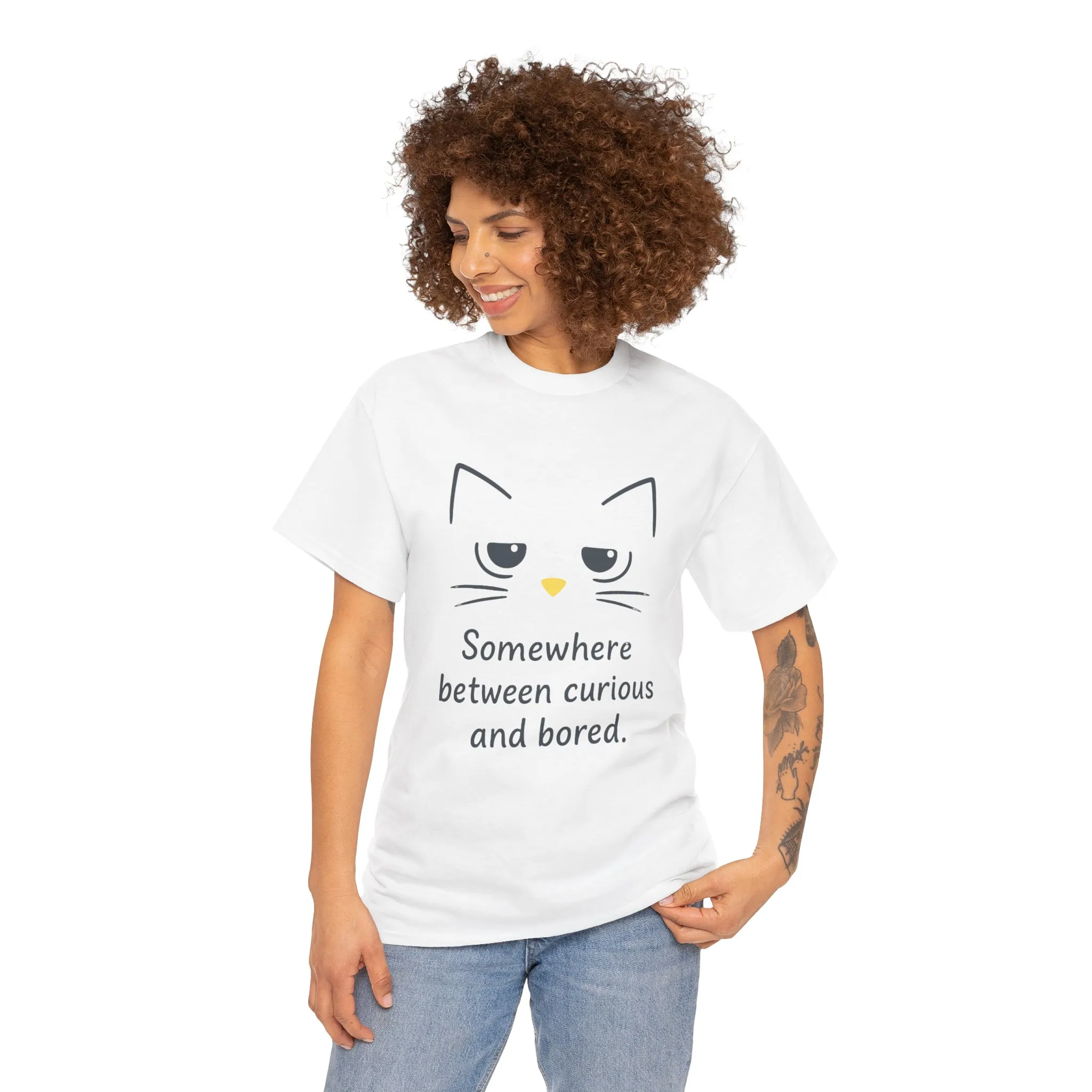 Funny Cat Quote Unisex Tee, Comfortable Casual Shirt, Gift for Cat Lovers, Everyday Wear, Unique Humor Tee, Relaxed Fit Cotton - Image 4