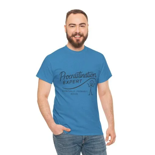 Procrastination Expert Men's Tee, Funny Shirt for Slackers, Gift for Students, Men's Comfortable Casual Wear, Laughs for Every Occasion - Image 16