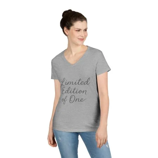 Limited Edition Ladies' V-Neck T-Shirt, Unique Gift for Her, Casual, Self-Confidence, Self-love, Positive Message Women's T-Shirt - Image 4