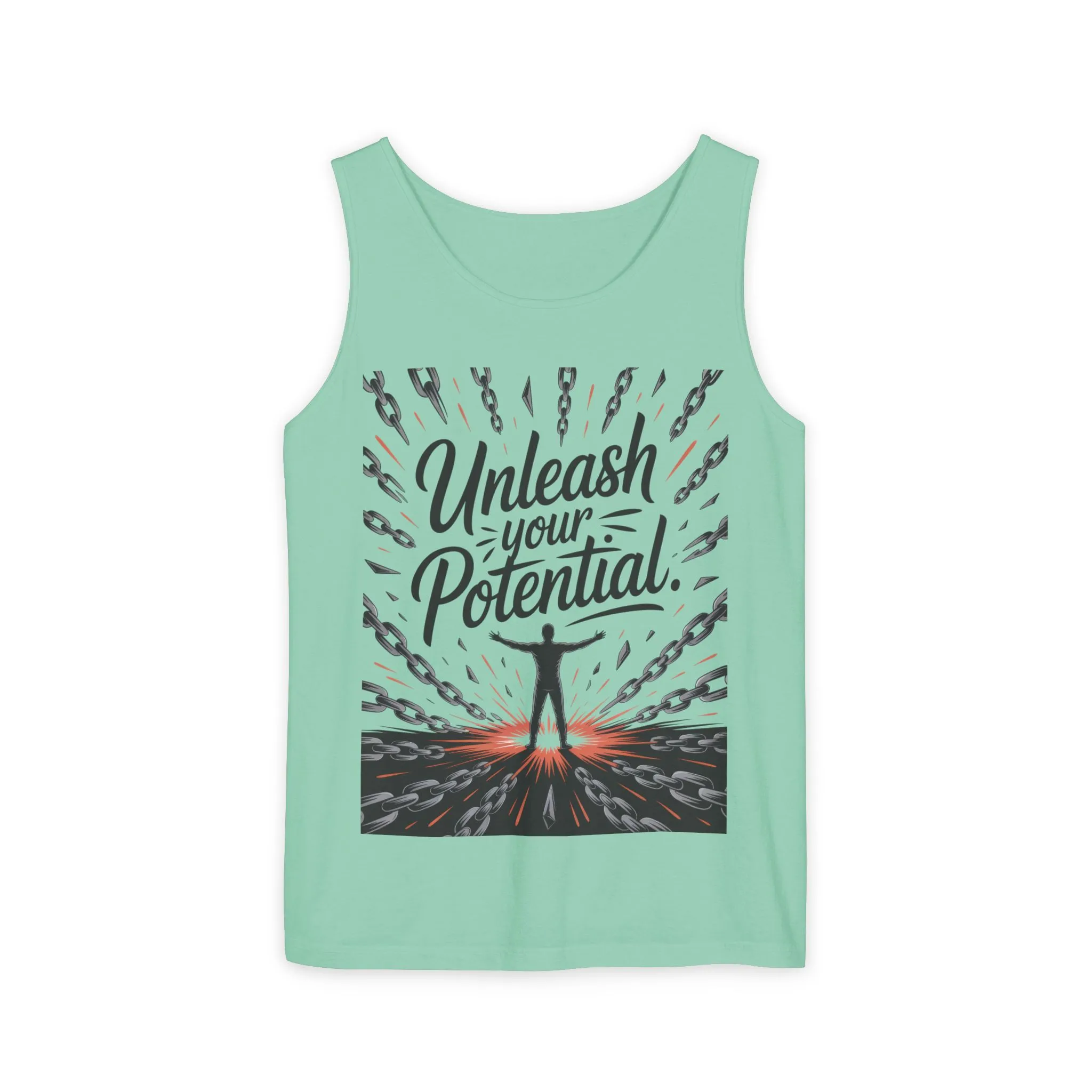 Men s Motivational Tank Top, Unleash Your Potential Graphic, Inspirational Gym Wear, Fitness Apparel, Summer Top, Gift for Him - Image 24