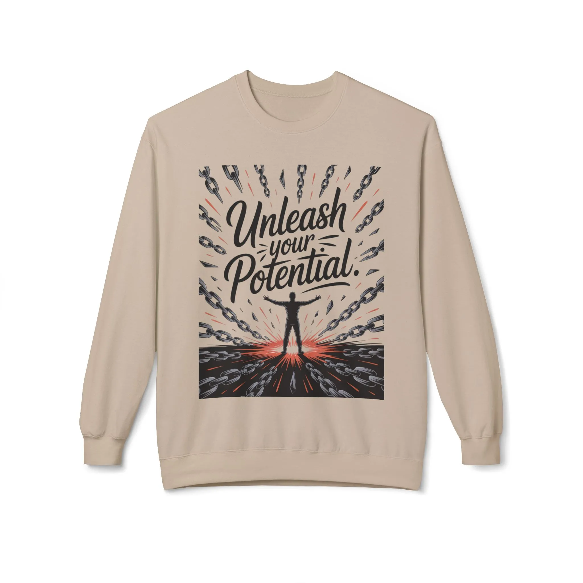 Unleash Your Potential Men s Sweatshirt, Motivational Crewneck, Inspirational Gift For Men, Gift for Graduates, Personal Growth Apparel - Image 4