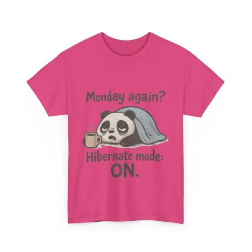 Funny Panda Hibernate Tee, Cute Animal Shirt, Unisex Cotton Tee, Gift for Lazy Days, Monday Motivation T-shirt - Image 27