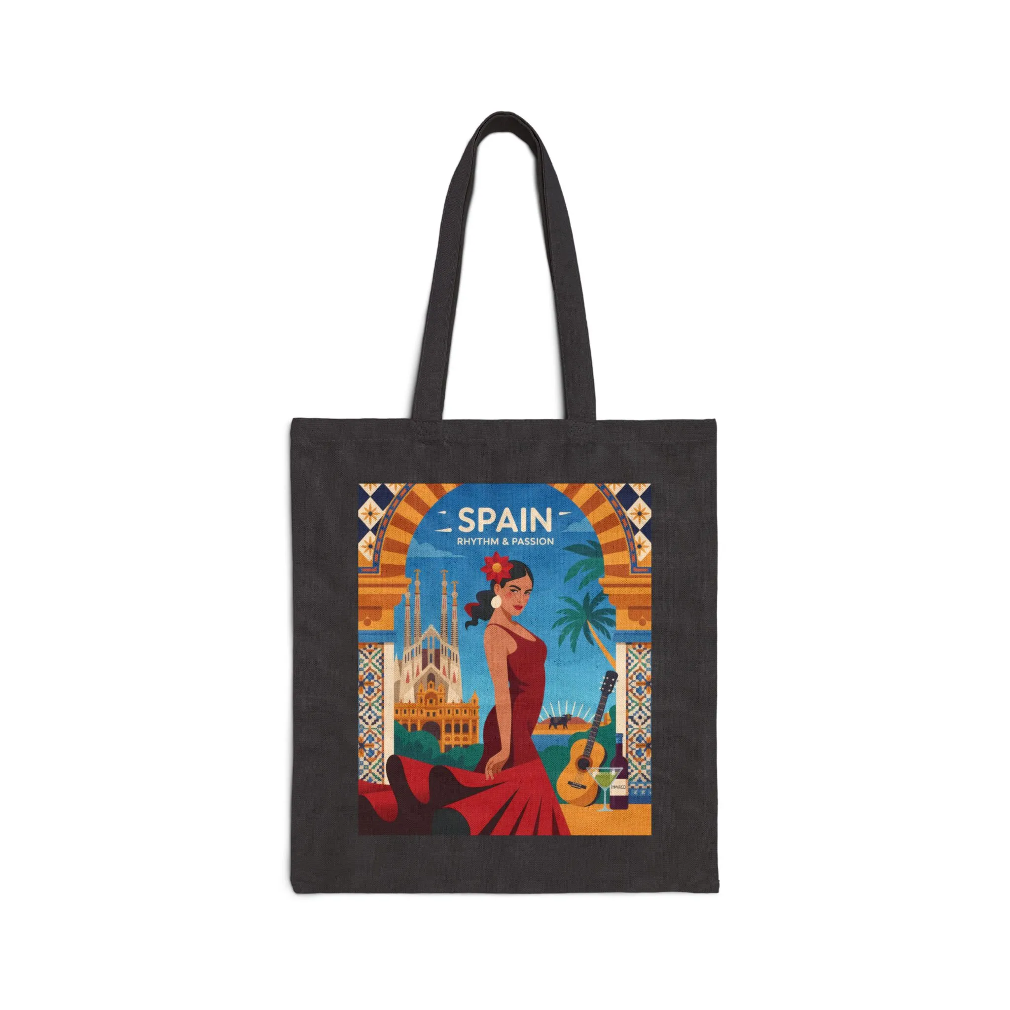 Spanish Rhythm Canvas Tote Bag, Eco-Friendly Shopper, Travel Essentials, Gift for Travelers, Sustainable Fashion - Image 7