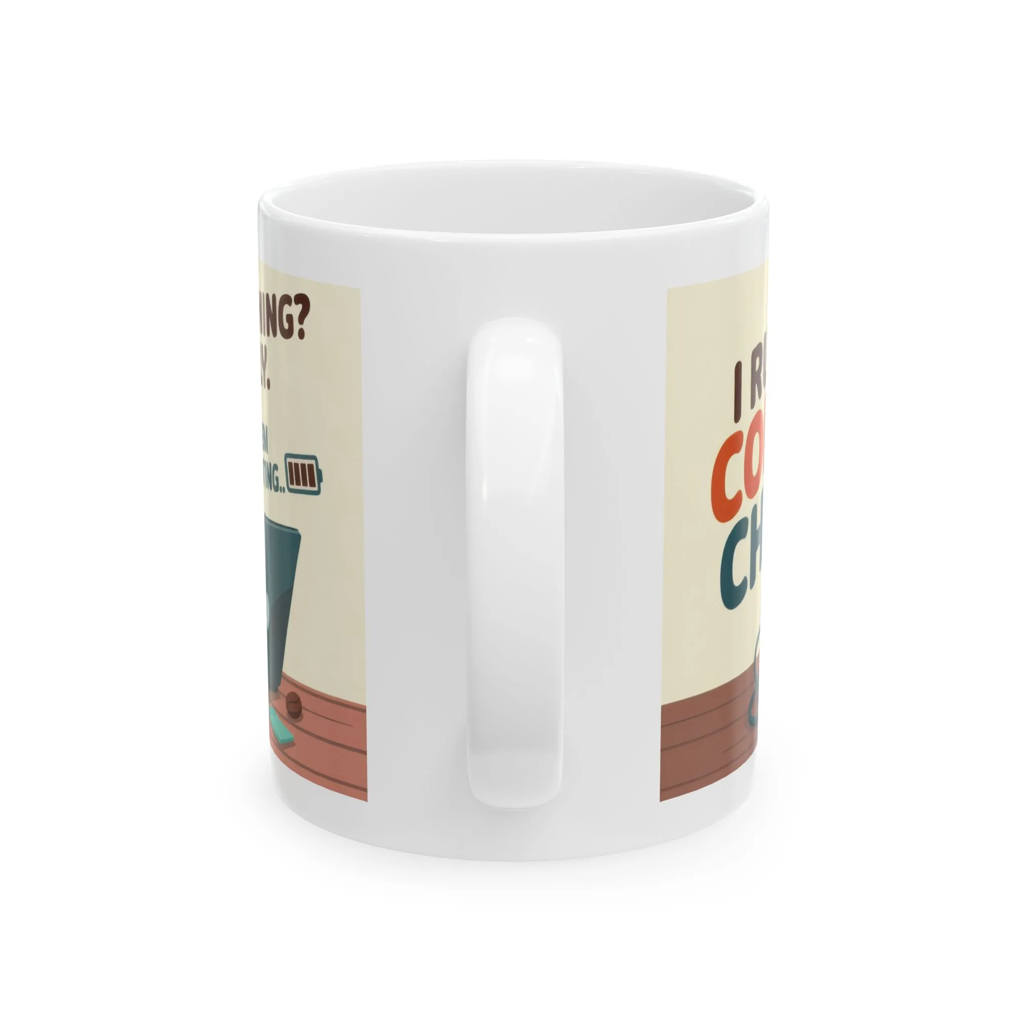 Funny Robot Coffee Mug, I Run on Coffee and Chaos, Tired Office Humor Cup, Lazy Tech Lover Gift, Gift for Coffee Lovers, Office Humor - Image 2