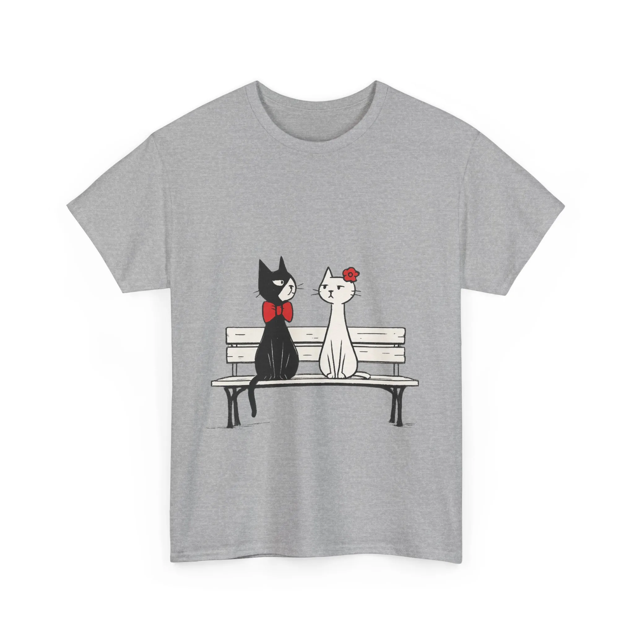 Cute Cat Lovers Tee, Unisex Heavy Cotton Tee for Pet Owners, Funny Cat Shirt, Gift for Cat Lovers, Casual T-Shirt, Animal Art Tee - Image 8