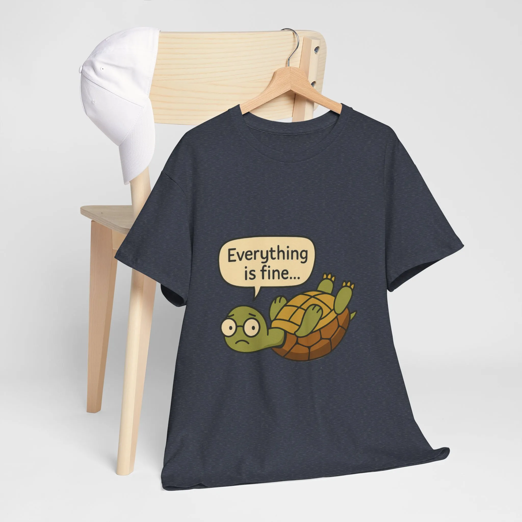 Everything is Fine Turtle Tee, Funny Unisex Cotton Tee, Cute Animal Shirt, Gift for Nature Lovers, Great for Humor, Positive message t-shirt - Image 30