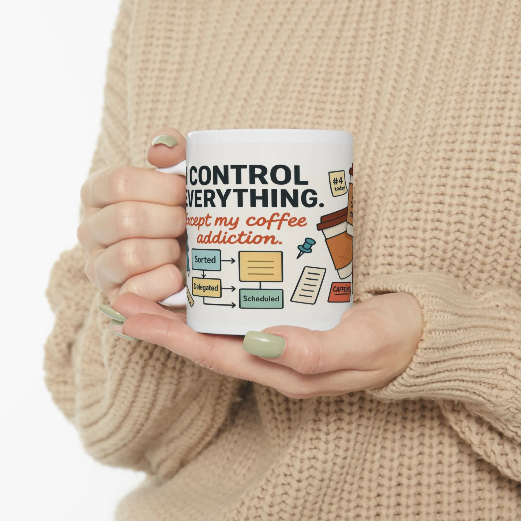 Funny Coffee Addiction Mug, Funny Coffee Lover Gift, Office Mug, Caffeine Addict Gift, Caffeine Chaos Humor Cup, Gift for Coffee Lovers - Image 8