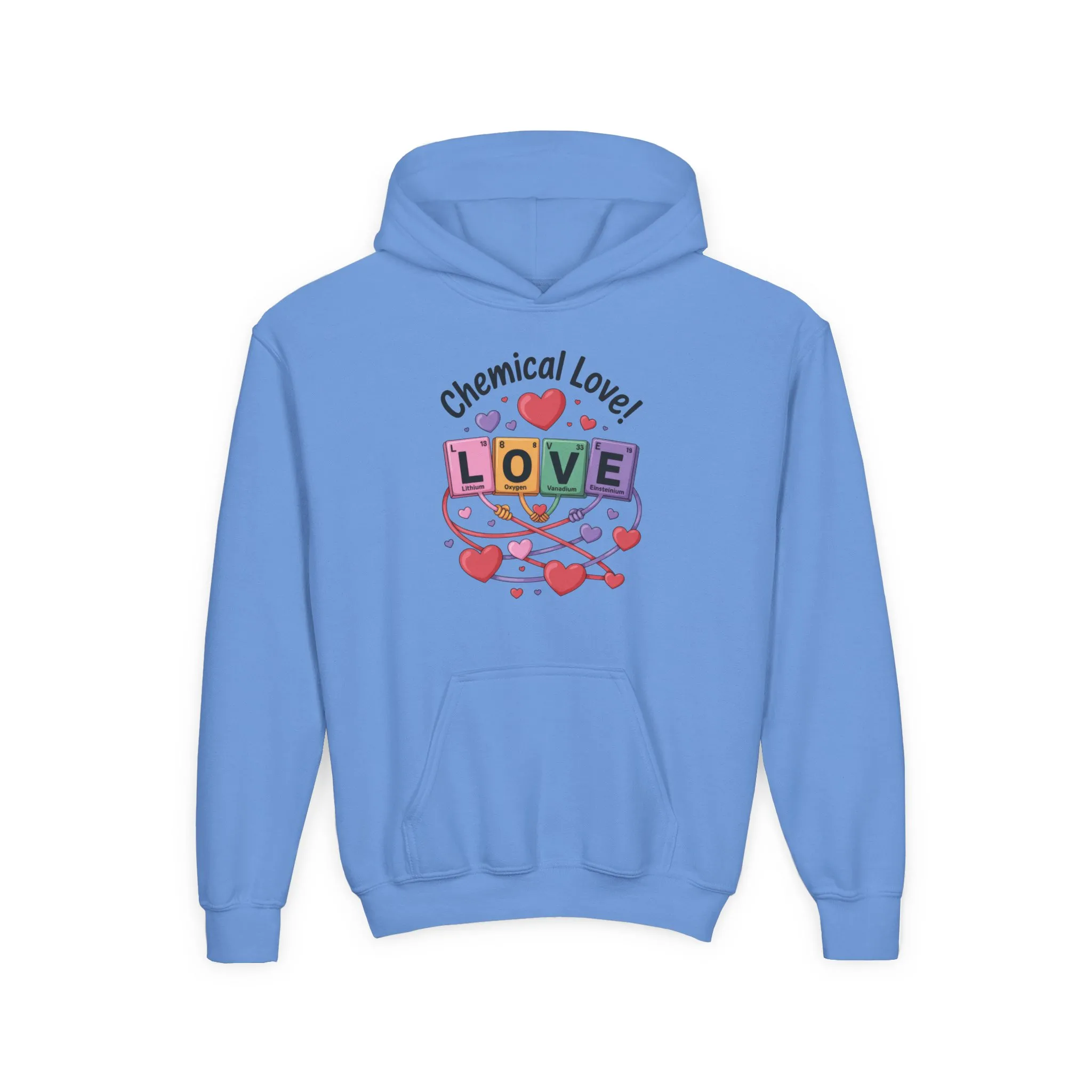 Youth Heavy Blend Hooded Sweatshirt, Chemical Love Design, Cozy Gift for Teens, Valentine's Day Gift For Girl, Birthday, Everyday Comfort - Image 7