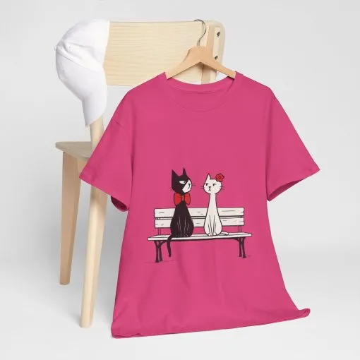 Cute Cat Lovers Tee, Unisex Heavy Cotton Tee for Pet Owners, Funny Cat Shirt, Gift for Cat Lovers, Casual T-Shirt, Animal Art Tee - Image 24