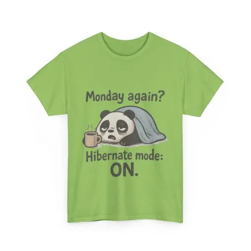 Funny Panda Hibernate Tee, Cute Animal Shirt, Unisex Cotton Tee, Gift for Lazy Days, Monday Motivation T-shirt - Image 33