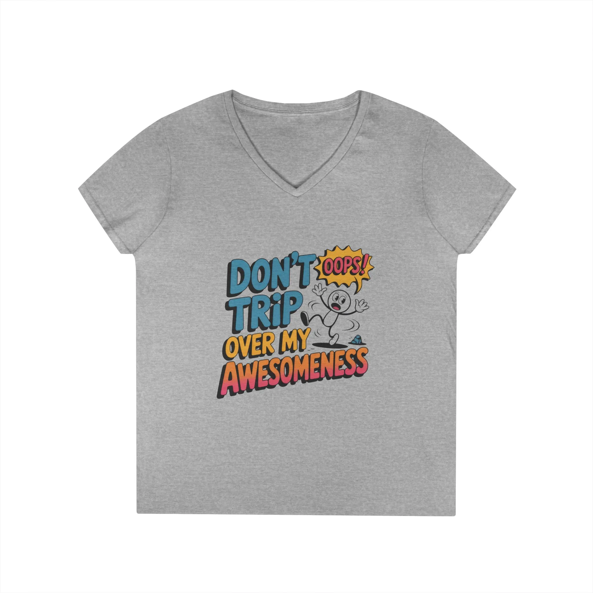 Funny Ladies' V-Neck T-Shirt, Don't Trip Over My Awesomeness Tee, Casual Wear, Gift for Her, Funny T-Shirt, Humor Tee, young girl t-shirt - Image 7