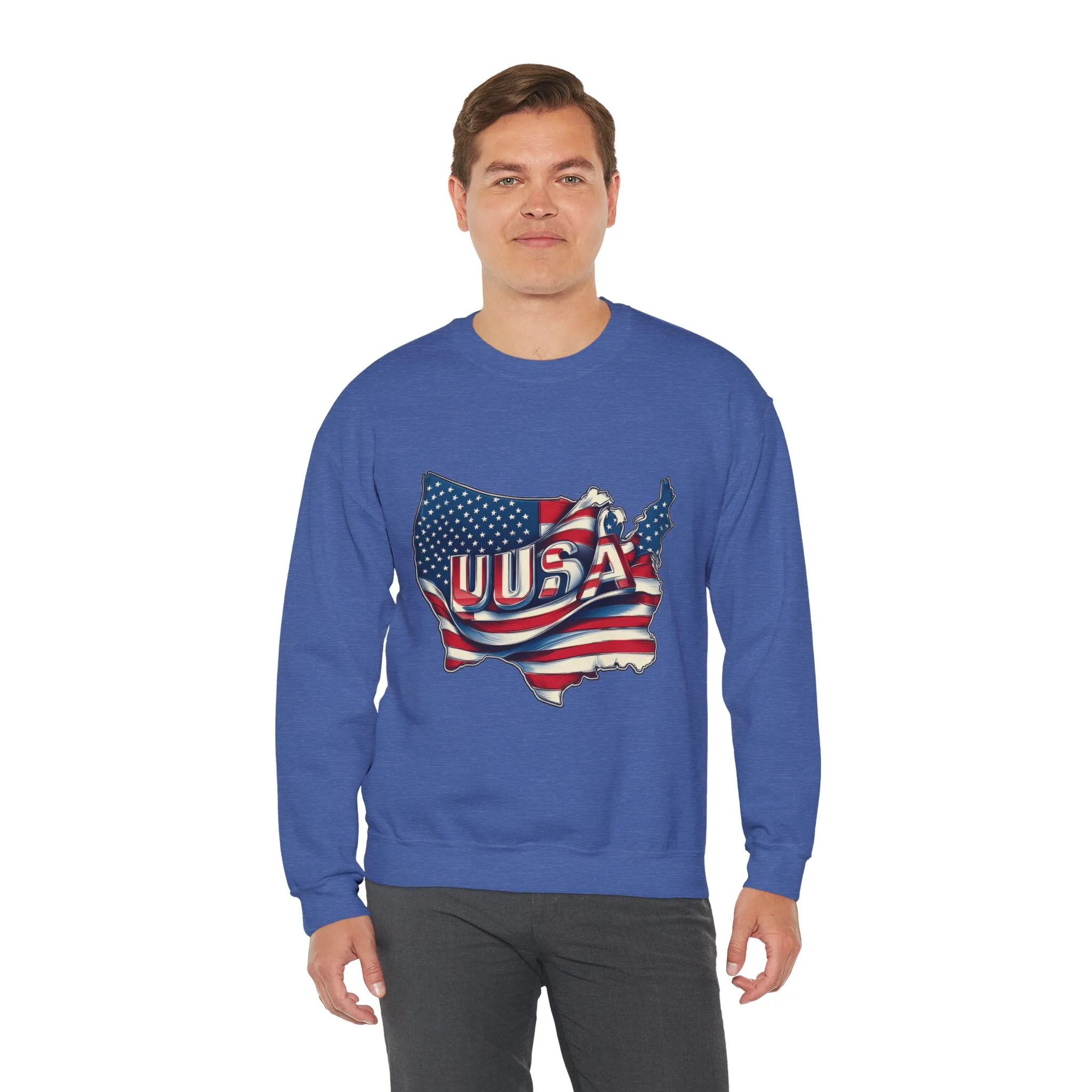 Patriotic USA Crewneck Sweatshirt, Unisex Sweatshirt, American Flag Apparel, Casual Comfort, Great for Independence Day and Holidays - Image 24