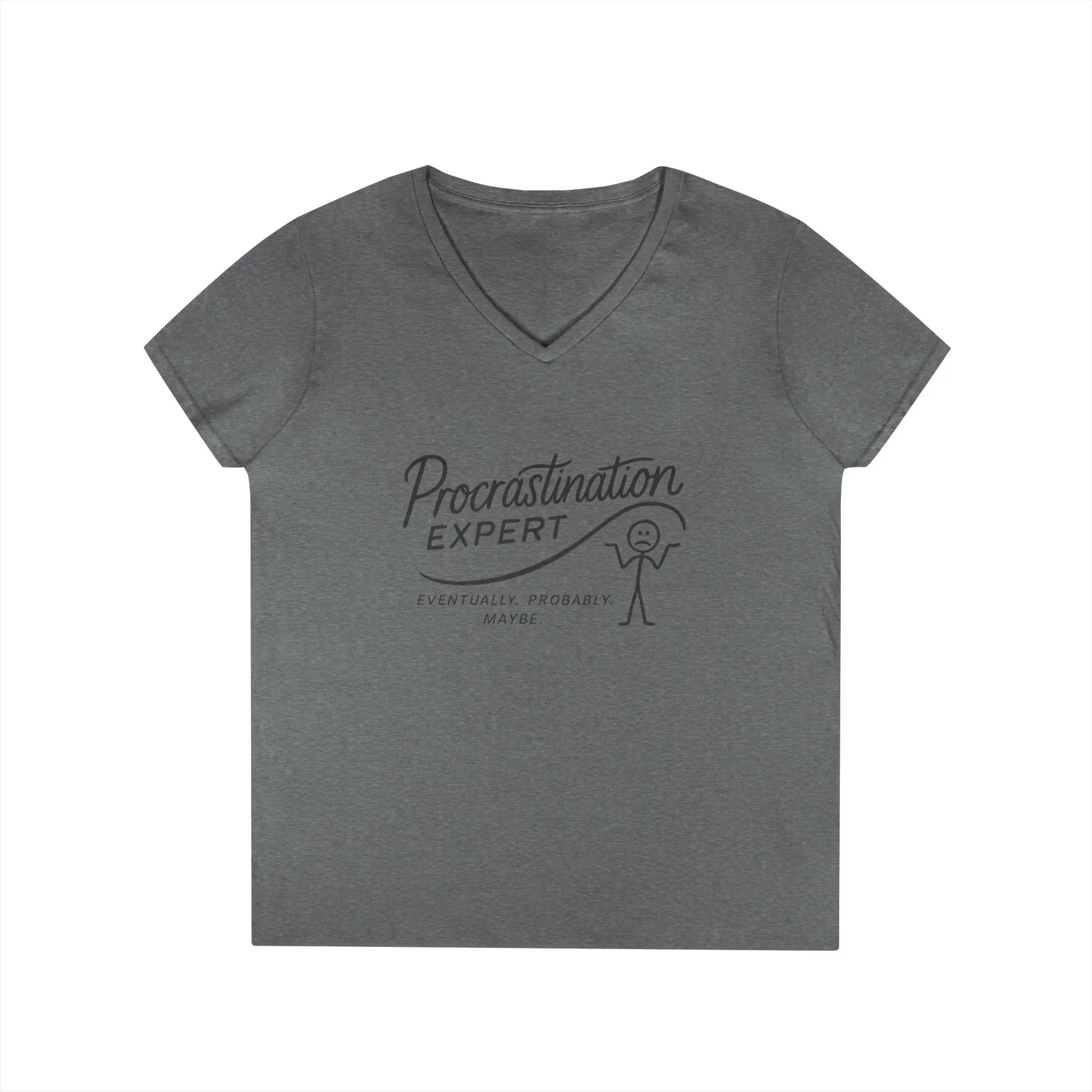 Procrastination Expert V-Neck T-Shirt, Funny Gift for Students, Lazy Days, Work from Home, Relaxing Apparel, Humor Shirt - Image 8